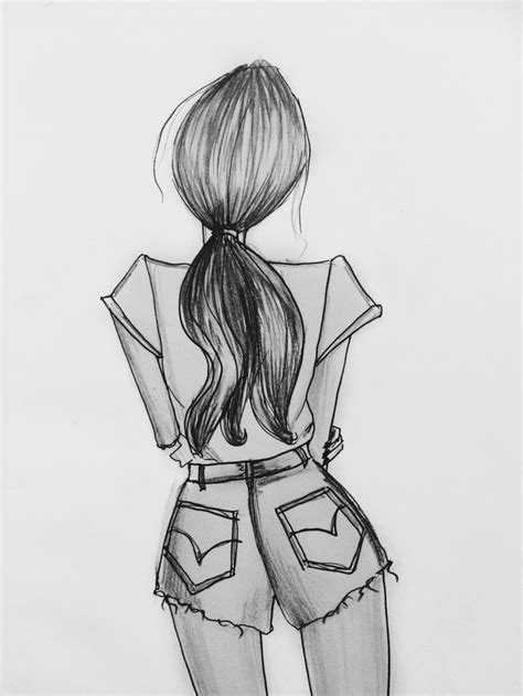 Girl sketch drawing | Teken meisje, Meisjestekening, Mensen tekenen