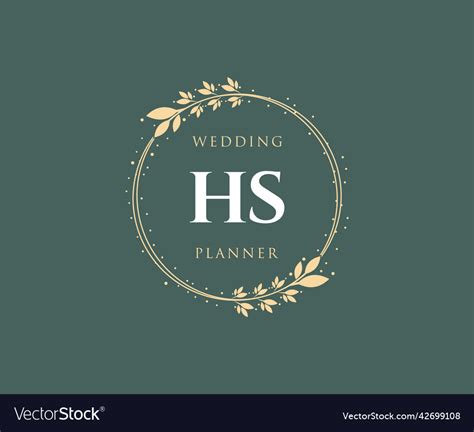 Hs initials letter wedding monogram logos Vector Image