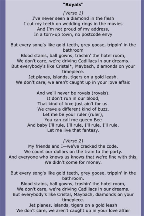 Royals Lorde Lyrics