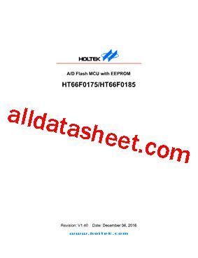 HT66F0185 Datasheet(PDF) - Holtek Semiconductor Inc