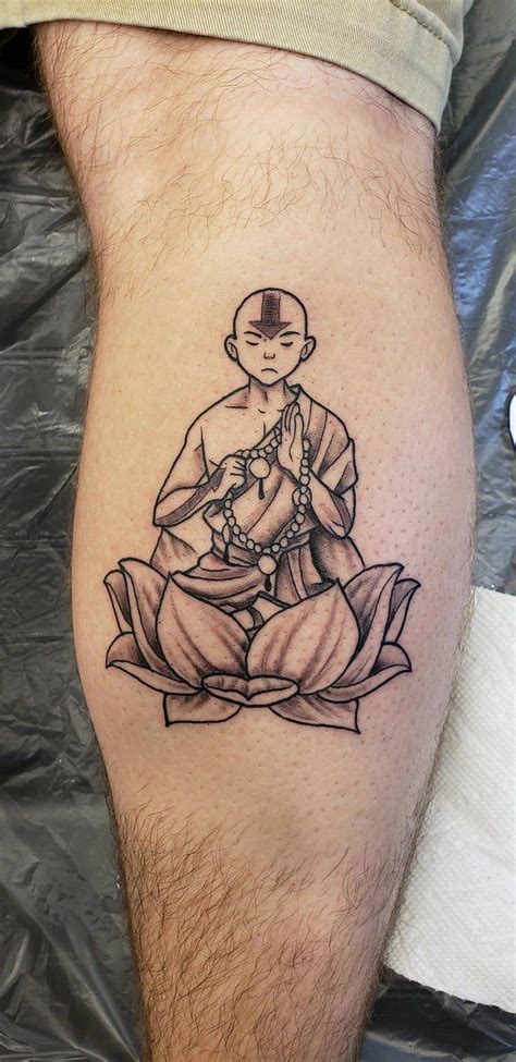 Aang on a lotus - Done by Clint at Big Brain West - Omaha, NE - tattoos ...