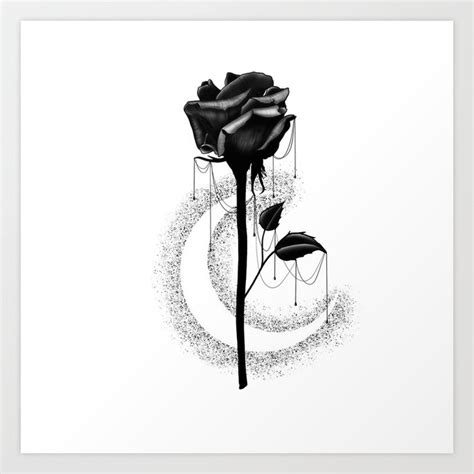 Black rose drips Art Print by C4_x | Society6