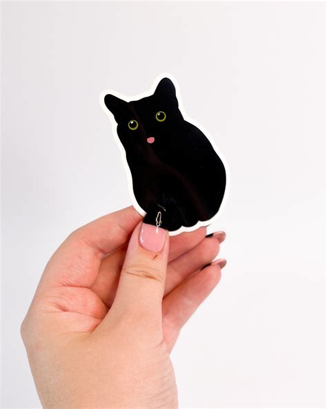 Black Cat Meme Blep Tongue Glossy Vinyl Sticker Cat Sticker - Etsy UK