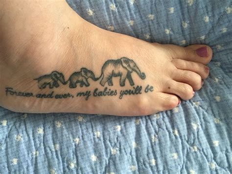 Mommy And Baby Elephant Tattoo