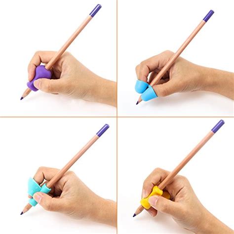 Pencil Grips,12pcs Silicone Ergonomic Pencil Holder Pen Writing Aid ...