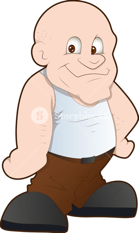 Bald Man - Cartoon Character Royalty-Free Stock Image - Storyblocks