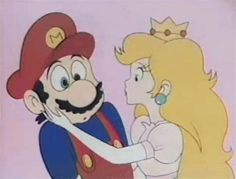 Gettin The Kissies GIF - Kiss Mario PrincessPeach - Discover & Share GIFs