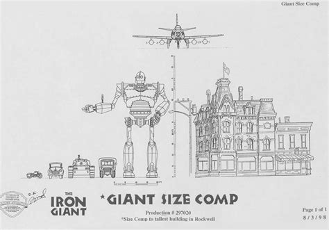 Living Lines Library: The Iron Giant (1999) - Characters, Size Comparison