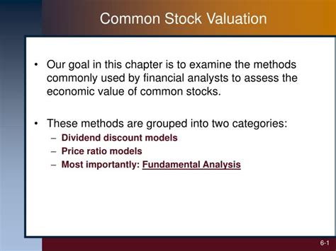 PPT - Common Stock Valuation PowerPoint Presentation, free download ...