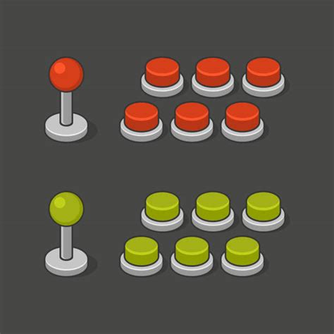 Arcade Joystick And Push Button Illustrations, Royalty-Free Vector ...