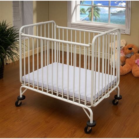 K&B B4011 Portable Folding Metal Crib White Finish - Free Shipping ...