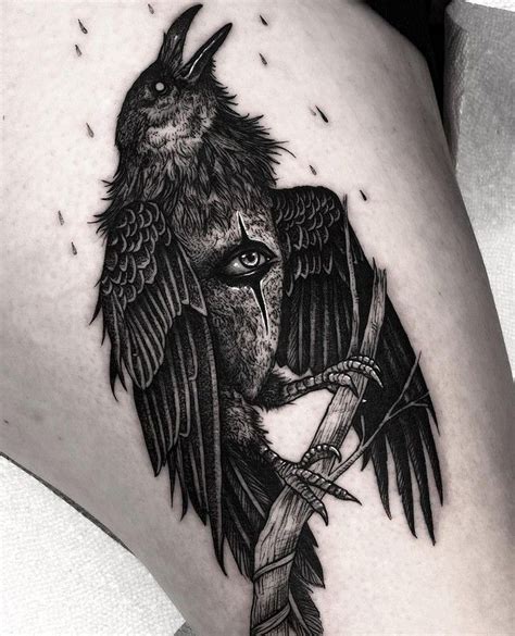 23 Raven Tattoo to Fly in 2022 | Dark tattoo, Raven tattoo, Feminine ...