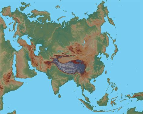 Physical Map of Asia