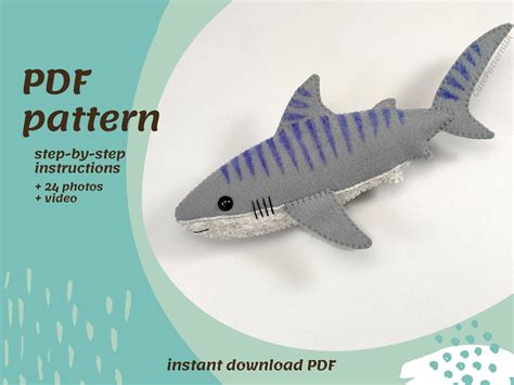 Tiger Shark Sewing Pattern for Beginners Make a Soft Toy for - Etsy Canada