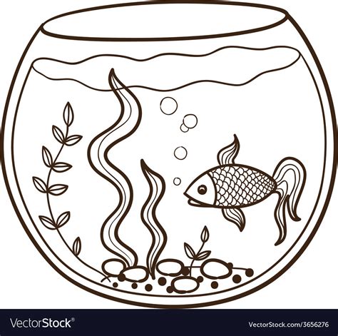 Aquarium Template For Coloring Royalty Free Vector Image | vlr.eng.br