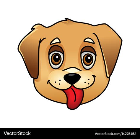 Cute cartoon dog face Royalty Free Vector Image