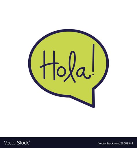 Speech bubble message with hola word Royalty Free Vector