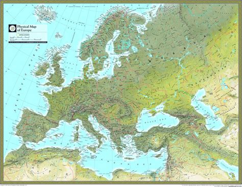 Europe Physical Atlas Wall Map | Maps.com.com