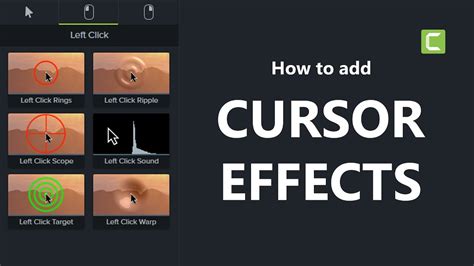 Camtasia 9 Tutorial: How to add Cursor Effects - YouTube