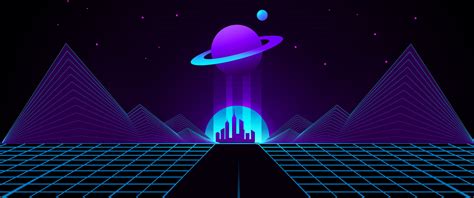 3440x1440 Synthwave Planet Retro Wave 3440x1440 Resolution Wallpaper ...