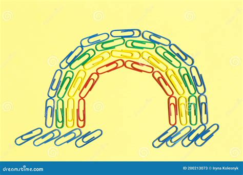 Creative Rainbow of Colored Paper Clips Stock Illustration ...