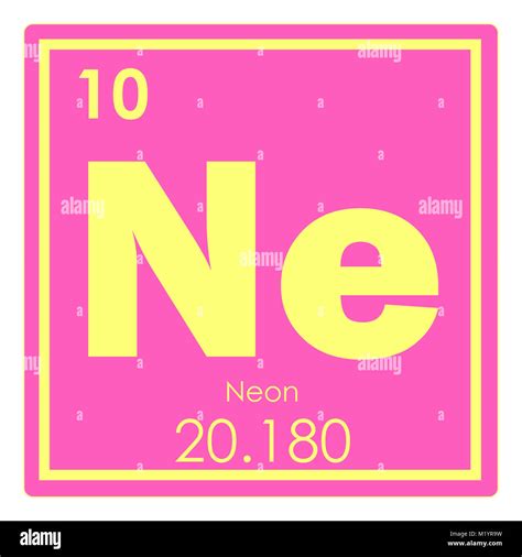 Neon chemical element periodic table science symbol Stock Photo - Alamy