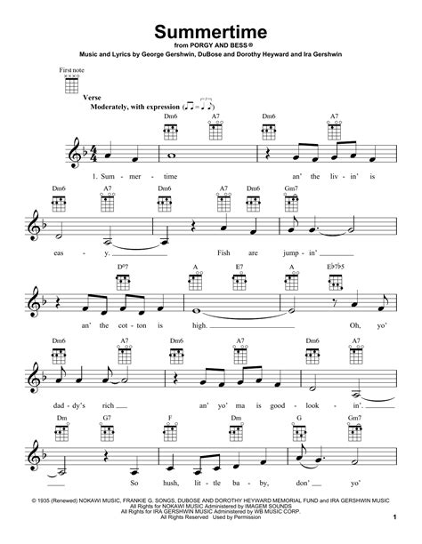 Summertime | Sheet Music Direct