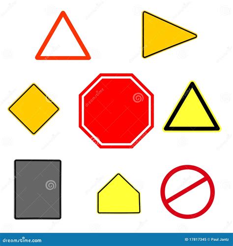 Collection of Various Shaped Traffic Signs Stock Illustration ...