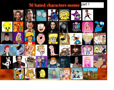 50 hated characters (part 1) by Bigotito on DeviantArt