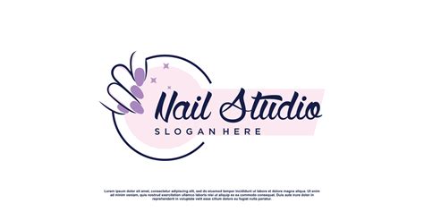 Beauty nail logo design vector with creative unique style Premium ...