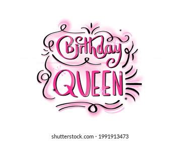 Airbrushed Pink Birthday Queen Background Stock Illustration 1991913473 ...