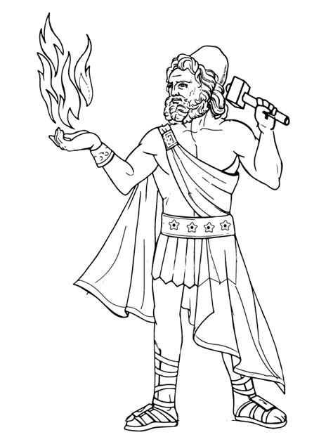 Hephaestus Forging a Sword Coloring Page - Free Printable Coloring ...