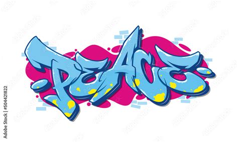 Peace font in graffiti style. Vector illustration. Stock Vector | Adobe ...