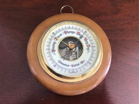 Vintage Barometer, Rare Myrtlewood Barometer, Columbian Optical Co ...