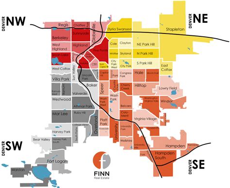 Map Of Neighborhoods In Denver | Tourist Map Of English