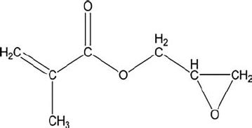 Molecular structure of GMA (glycidyl methacrylate) consisting of a ...