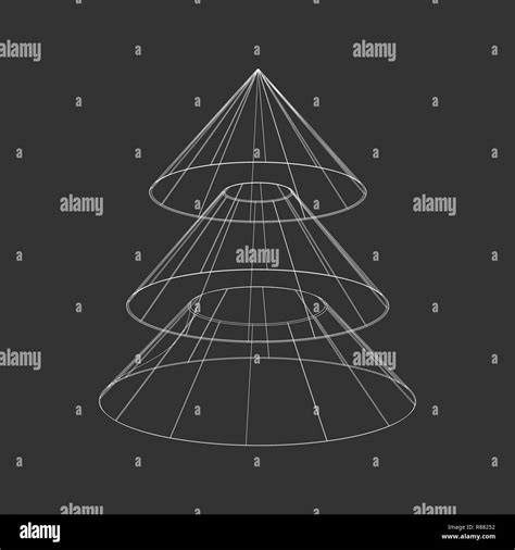 Outline white Christmas tree on the black background Stock Vector Image ...