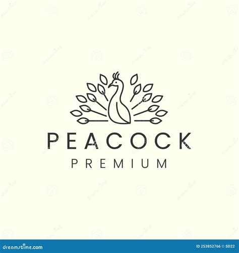 Peacock Bird with Minimalist Linear Style Logo Vector Icon Template ...