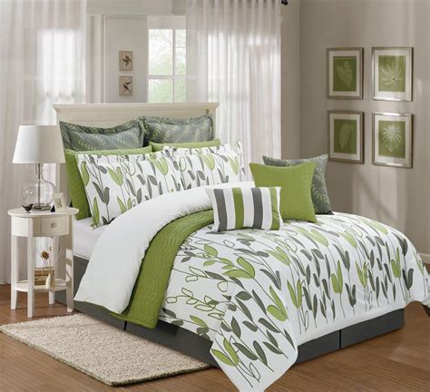 Green And White Comforter Sets - Twin Bunk Beds For Boys