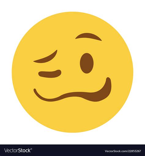 Woozy emoji funny face Royalty Free Vector Image