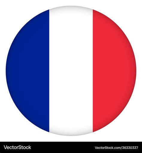 Flag france round icon badge or button french Vector Image