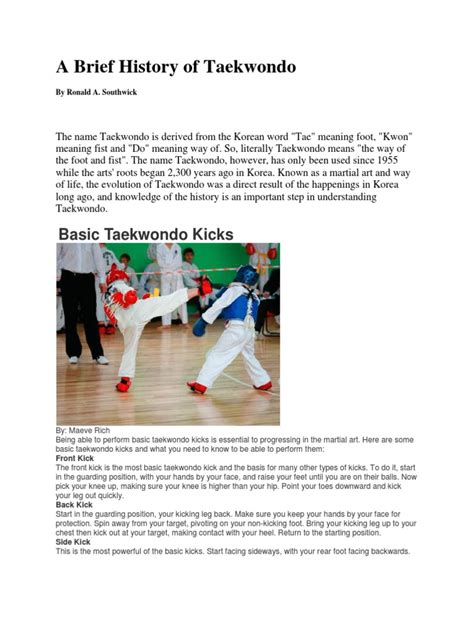 A Brief History of Taekwondo | Taekwondo | Combat Sports