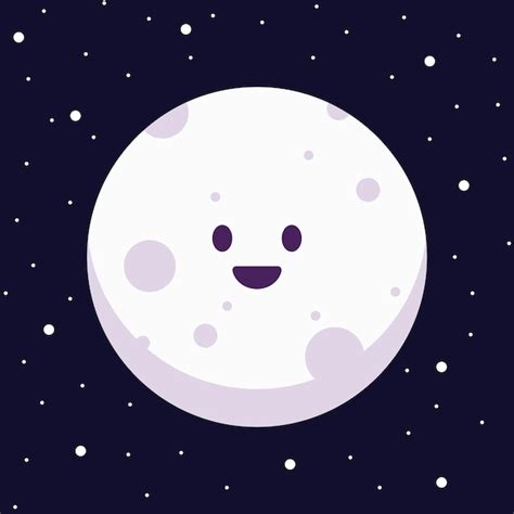 Premium Vector | Cute moon cartoon vector illustration with space ...