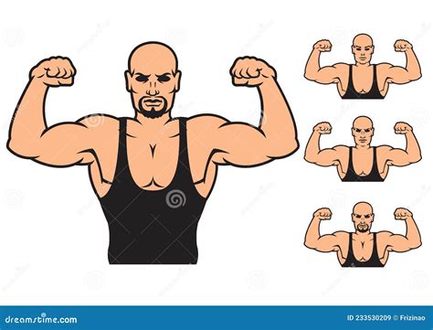 Bodybuilder Strong Man. Design Element. Vector Illustration Isolated on ...