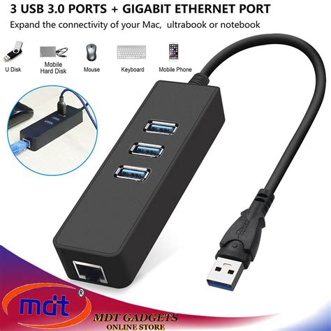 Extra Sweet 3 Ports USB 3.0 Gigabit Ethernet Lan RJ45 Network Adapter ...