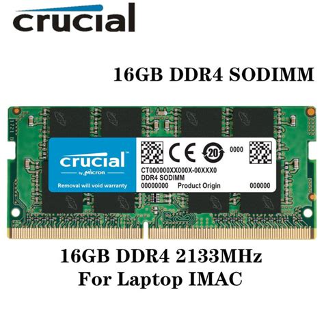 Crucial 16GB DDR4 2133MHz 2400MHz 2666MHz 3200MHz SODIMM 260-Pin PC4 ...