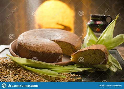 Bread made with corn flour stock photo. Image of snack - 200173468