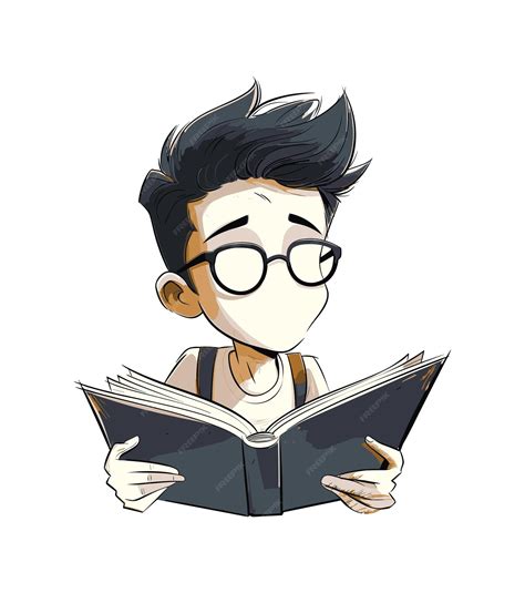 Premium Vector | An illustration of a student reading a book