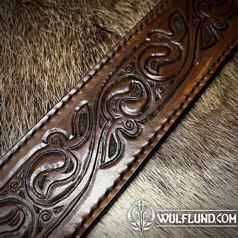 LEATHER SCABBARD FOR THE SWORD FIONN hand carved Drakkaria ancient ...