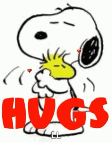 Hugs Animated Hearts Snoopy Woodstuck GIF | GIFDB.com